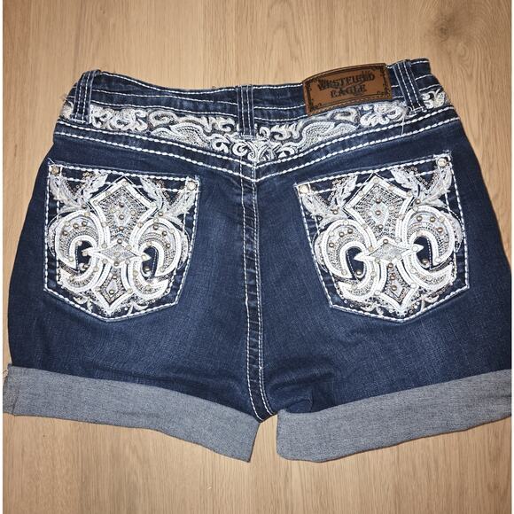 Westfield Eagle Shorts Womens Size 13. Denim Woth Cute Design/stiching - Picture 2 of 6